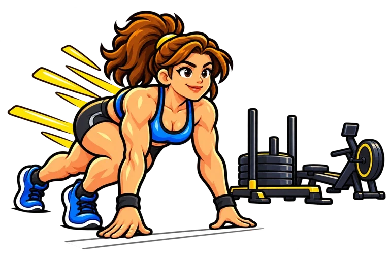 Our athlete prepares for the Hyrox stations