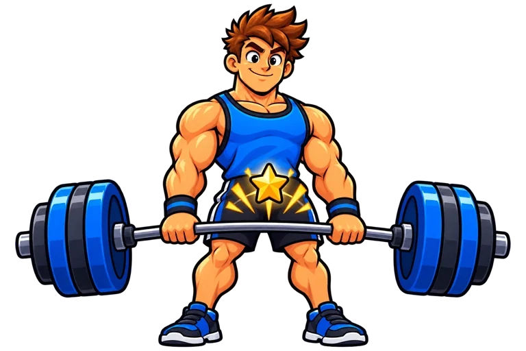 Our athlete lifts a barbell to track personal records
